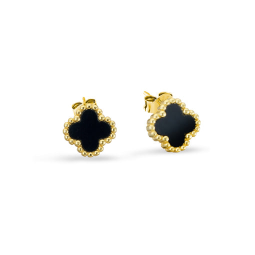 Yellow Gold Plated Clover Earrings