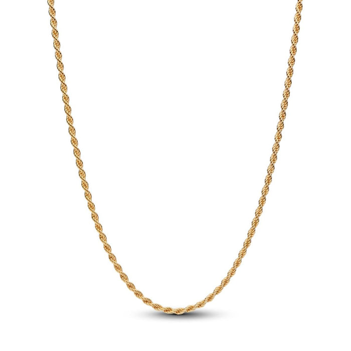 14k gold-plated rope chain necklace with sliding clasp