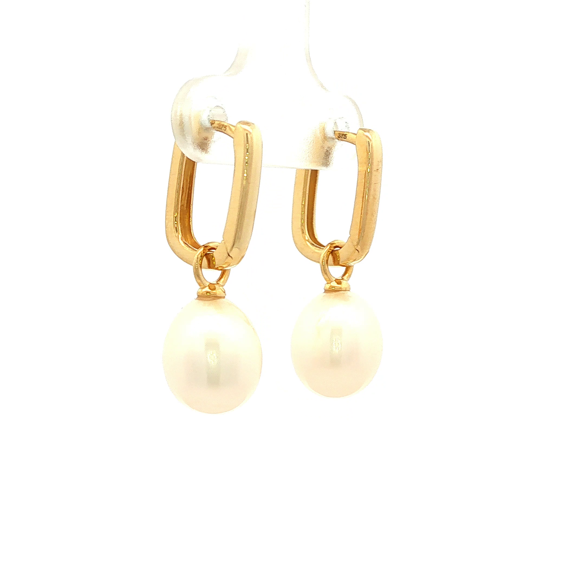 Blakely Pearl Drop Earrings in Yellow Gold