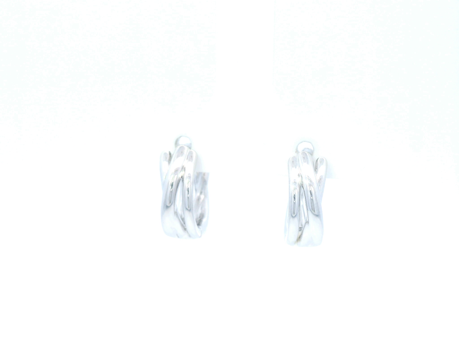 Sterling Silver Claw Set Twist Hoop Earring