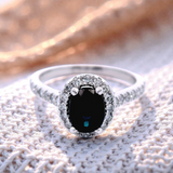 Oval Australian Sapphire and Diamond in White Gold Dress Ring