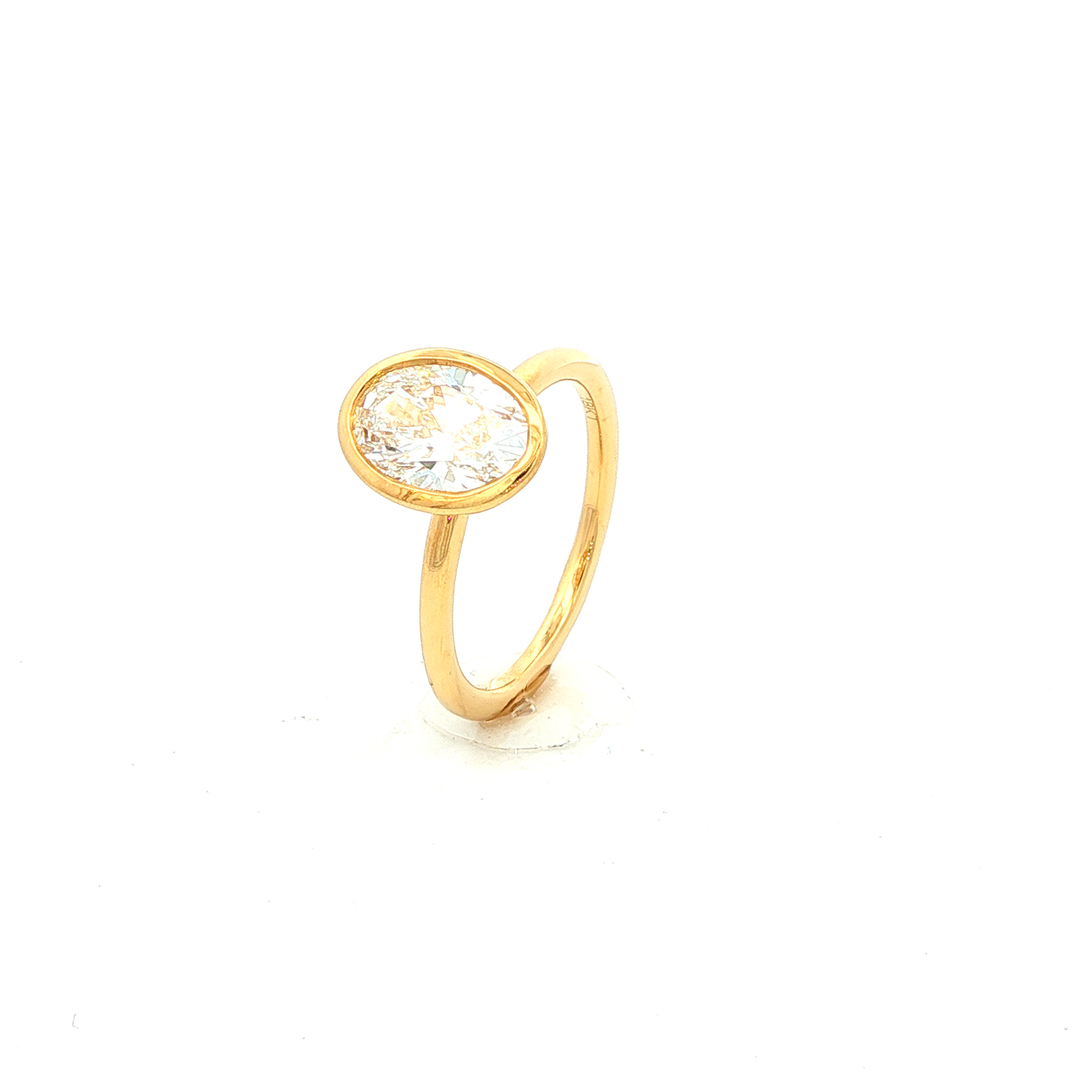Oval Bezel Solitaire Ring in Yellow Gold