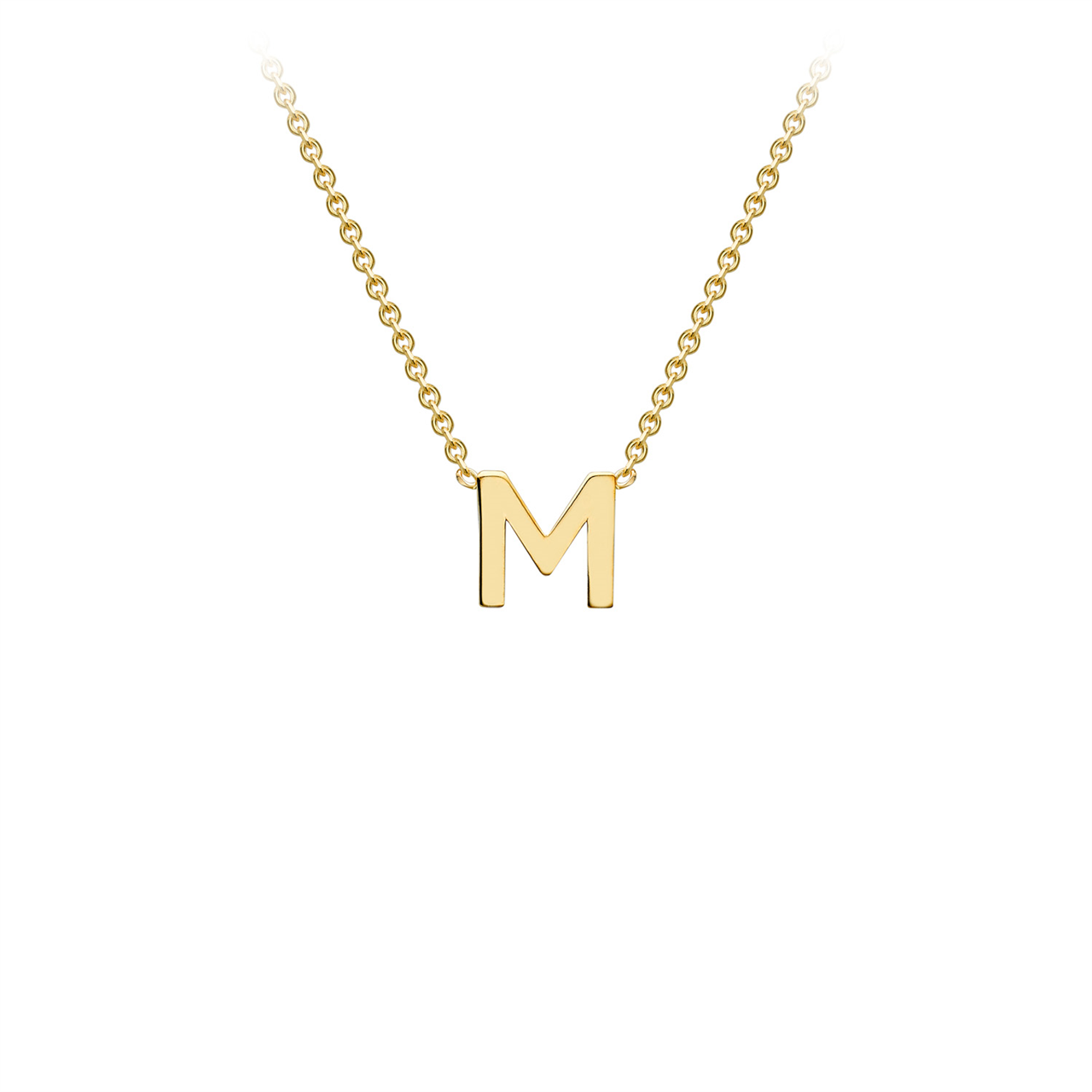 9ct Yellow Gold Petite Initial Necklace - D