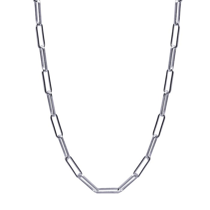 Sterling Silver Italian Open Rectangular Link ‘Paperclip’ Chain