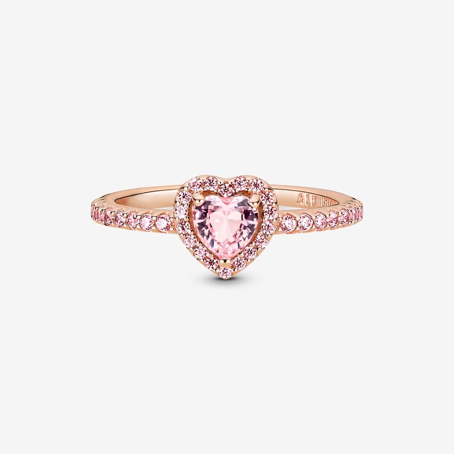 Sparkling Elevated Heart Ring
