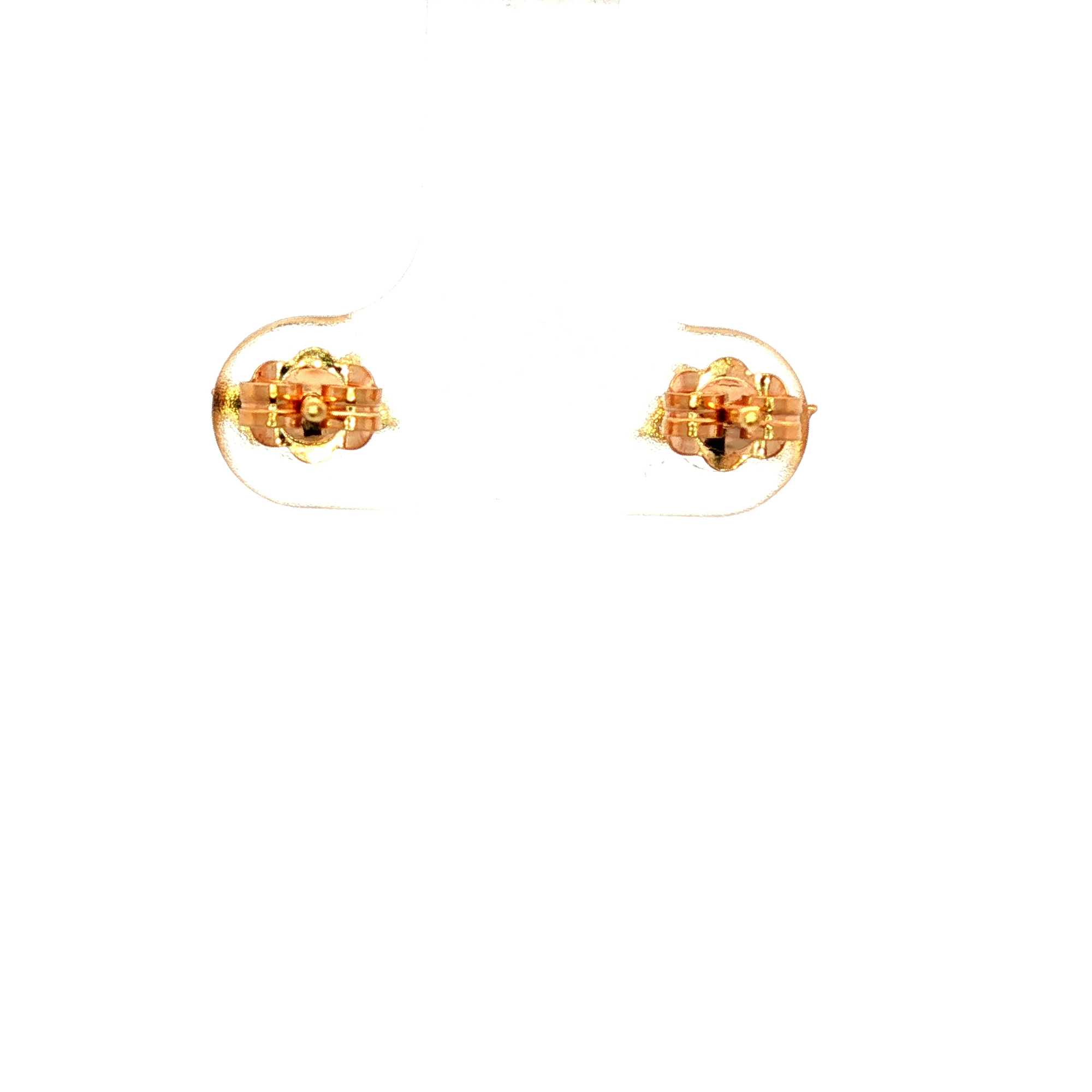 Yellow Gold Stud Earrings with Sapphire and Diamonds