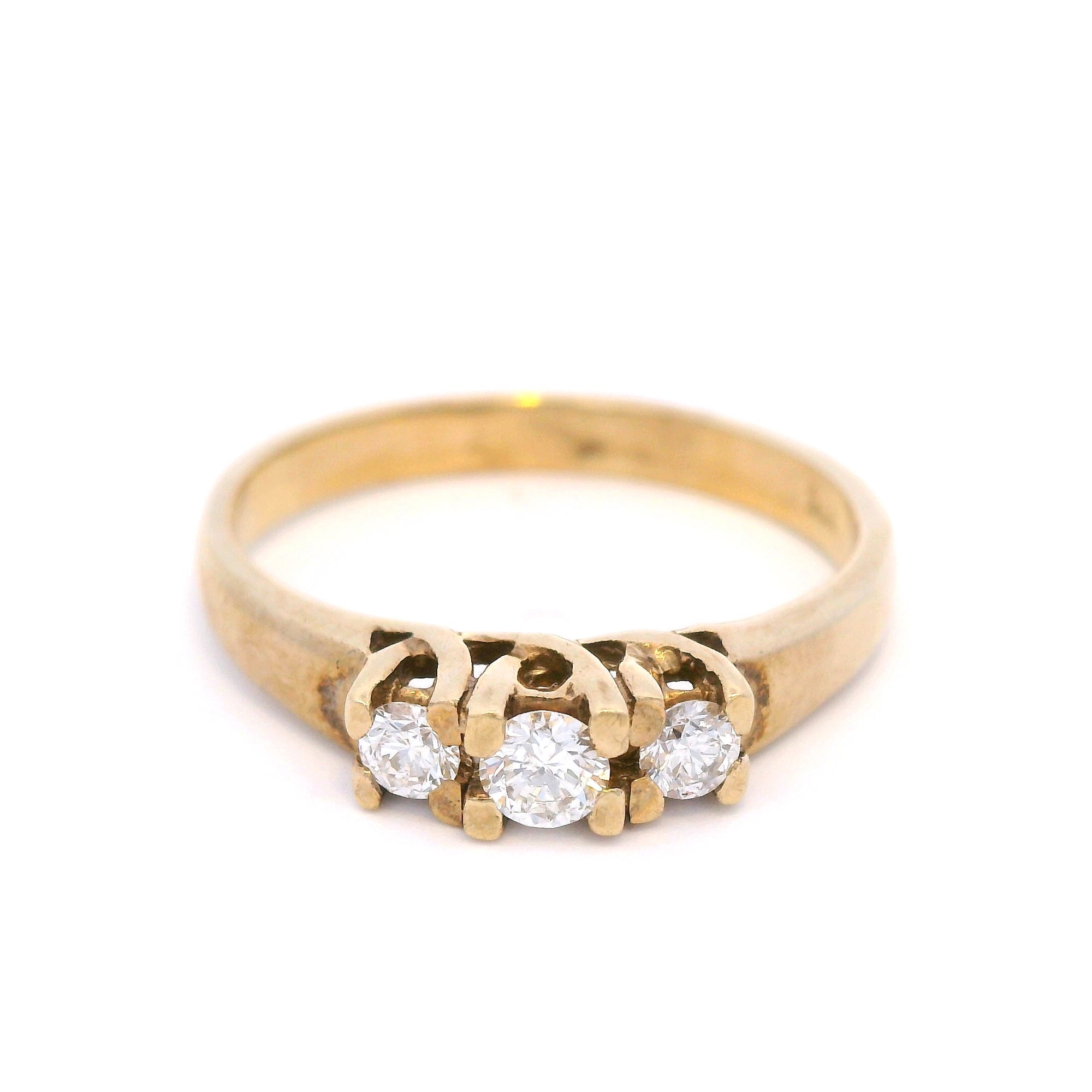 Trilogy Diamond Dress Ring in Yellow Gold