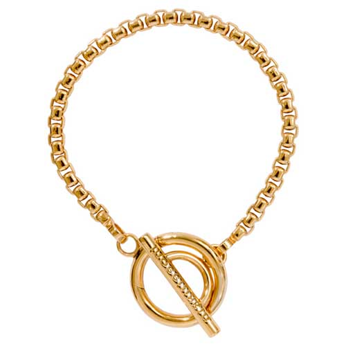 Nikki Lissoni Gold Plated Bracelet with T-Bar Closure 17cm