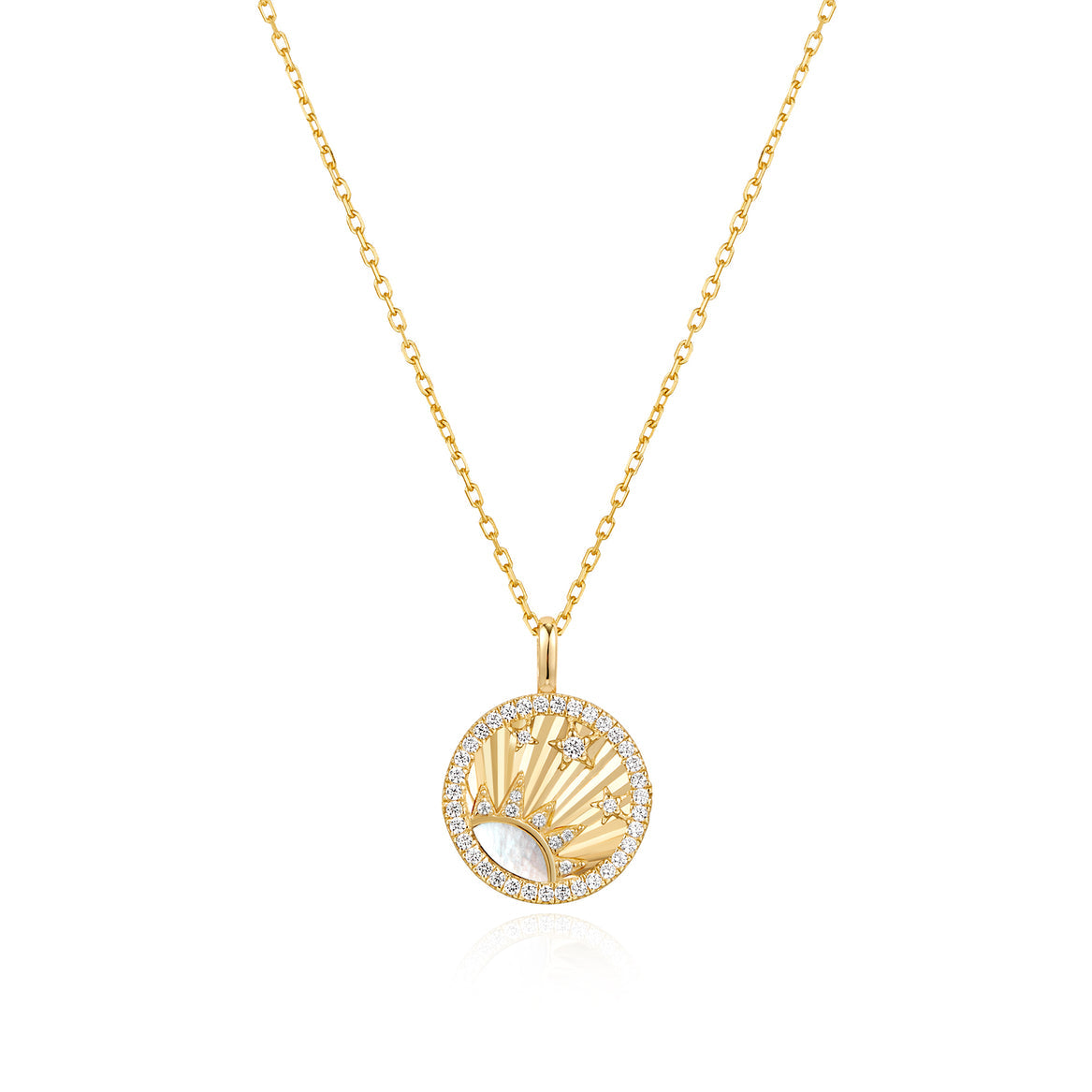 Silver Shiny Sun Star Necklace