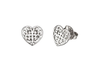 Engelsrufer Silver Ornament Heart Silver Ear Studs