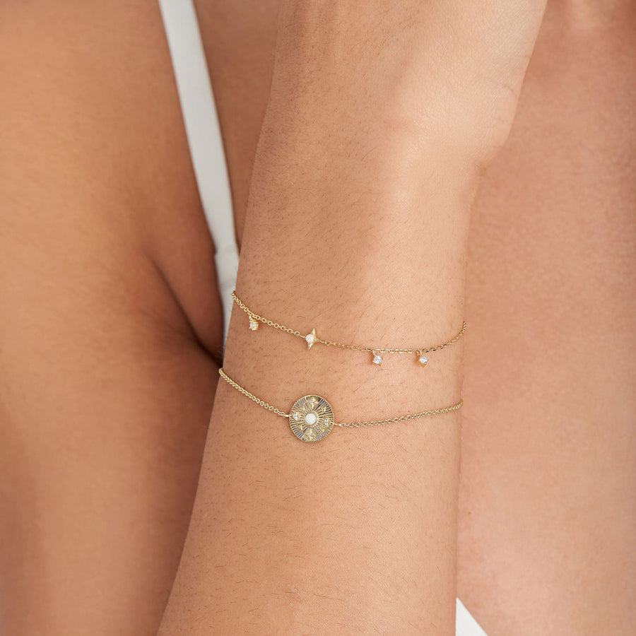 Ania Haie Gold Scattered Stars Kyoto Opal Disc Bracelet