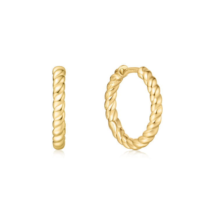 Ania Haie Texture Medium Huggie Hoop Earrings