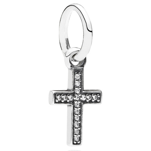 Symbol of Faith, Cross Hanging Charm, CZ