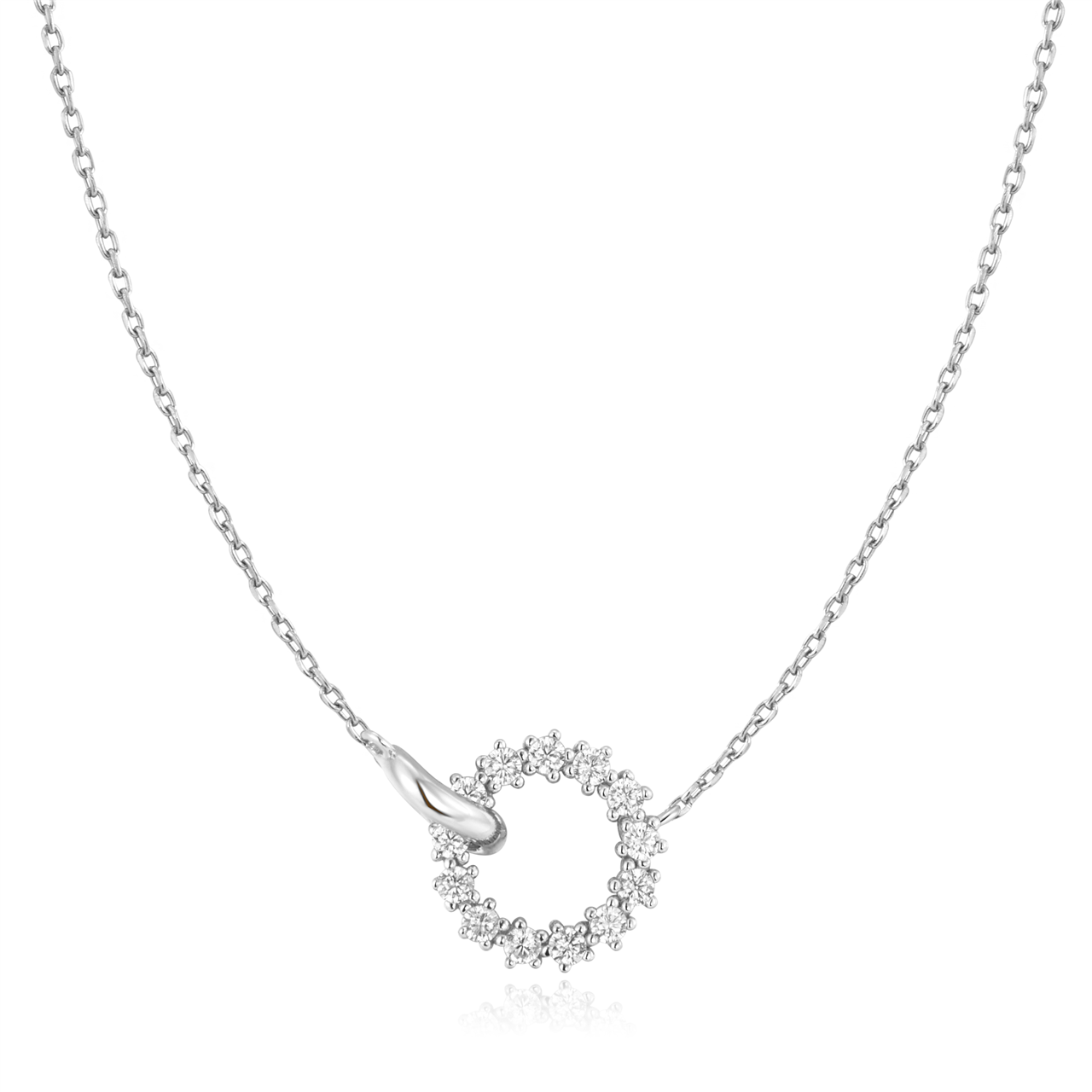 Anie Haie Gold Interlinked Circles Pave Necklace