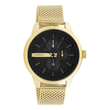 Gold Coloured Oozoo Watch With Gold Coloured Metal Mesh Bracelet