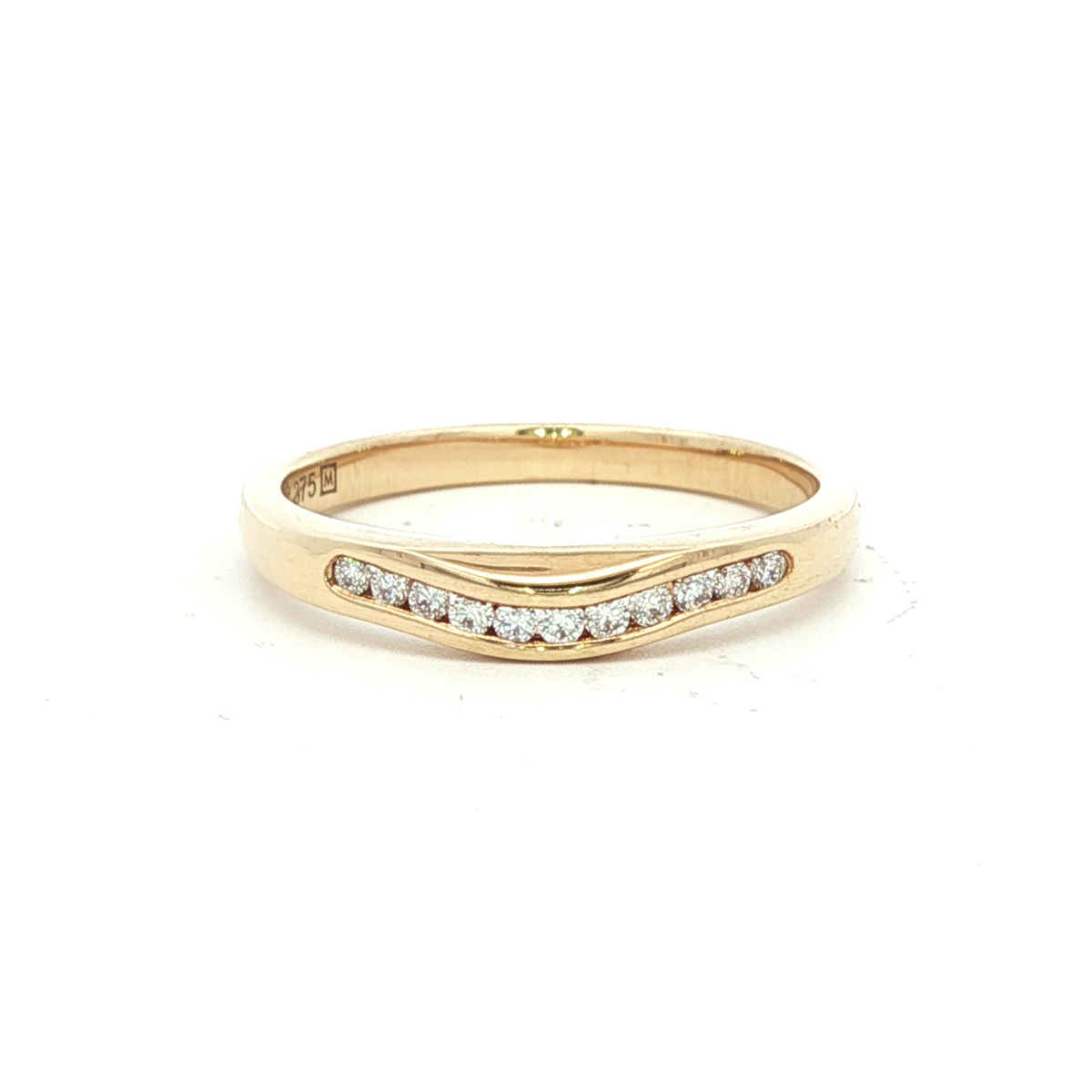 Curved Diamond Set Wedding Band