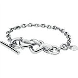 Knotted Heart Silver Bracelet