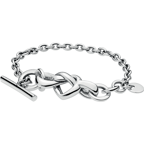 Knotted Heart Silver Bracelet