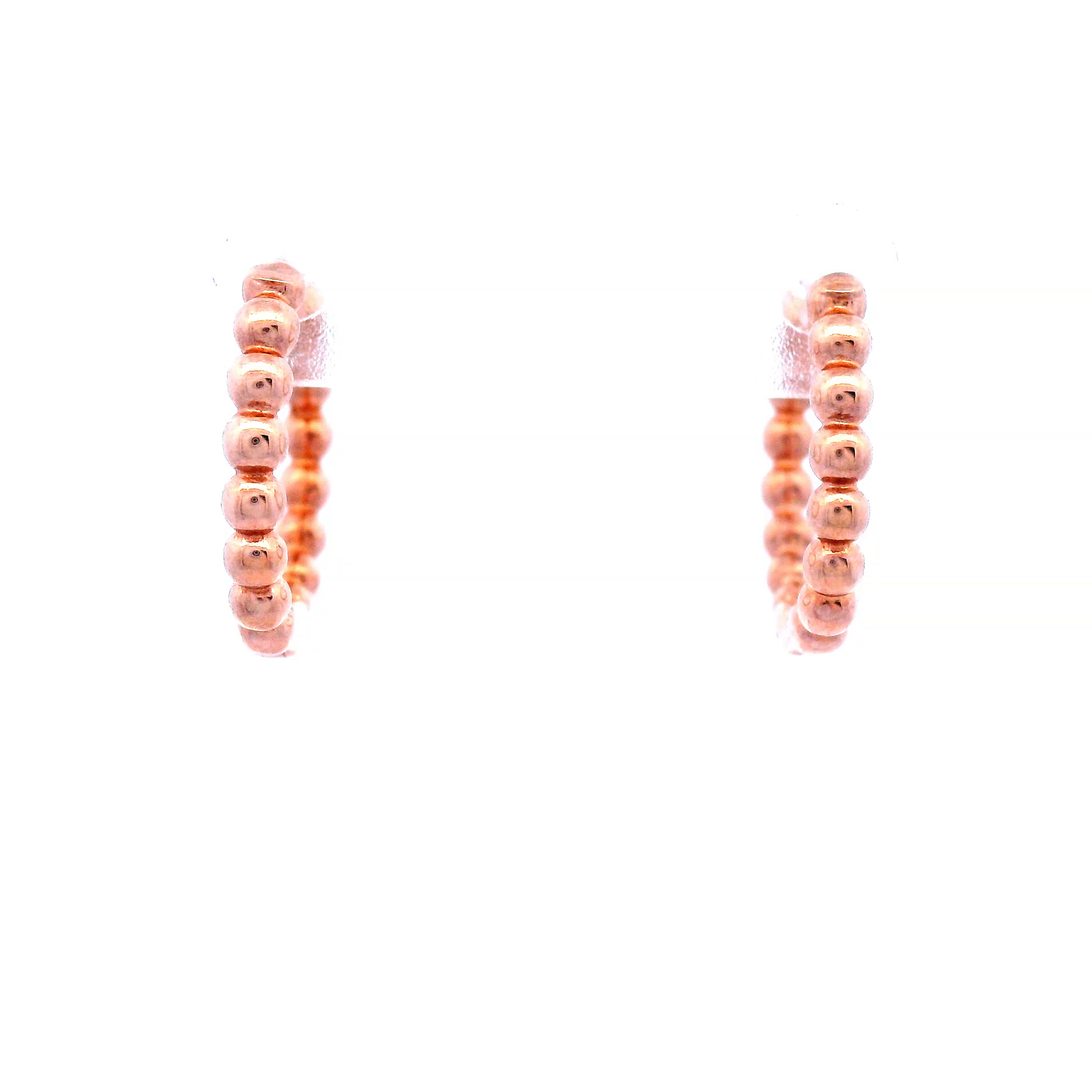 9ct Rose Gold Beaded Huggies