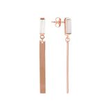 Bronzallure Alba Carré Natural Stones Pendant Earrings White Lace Agate
