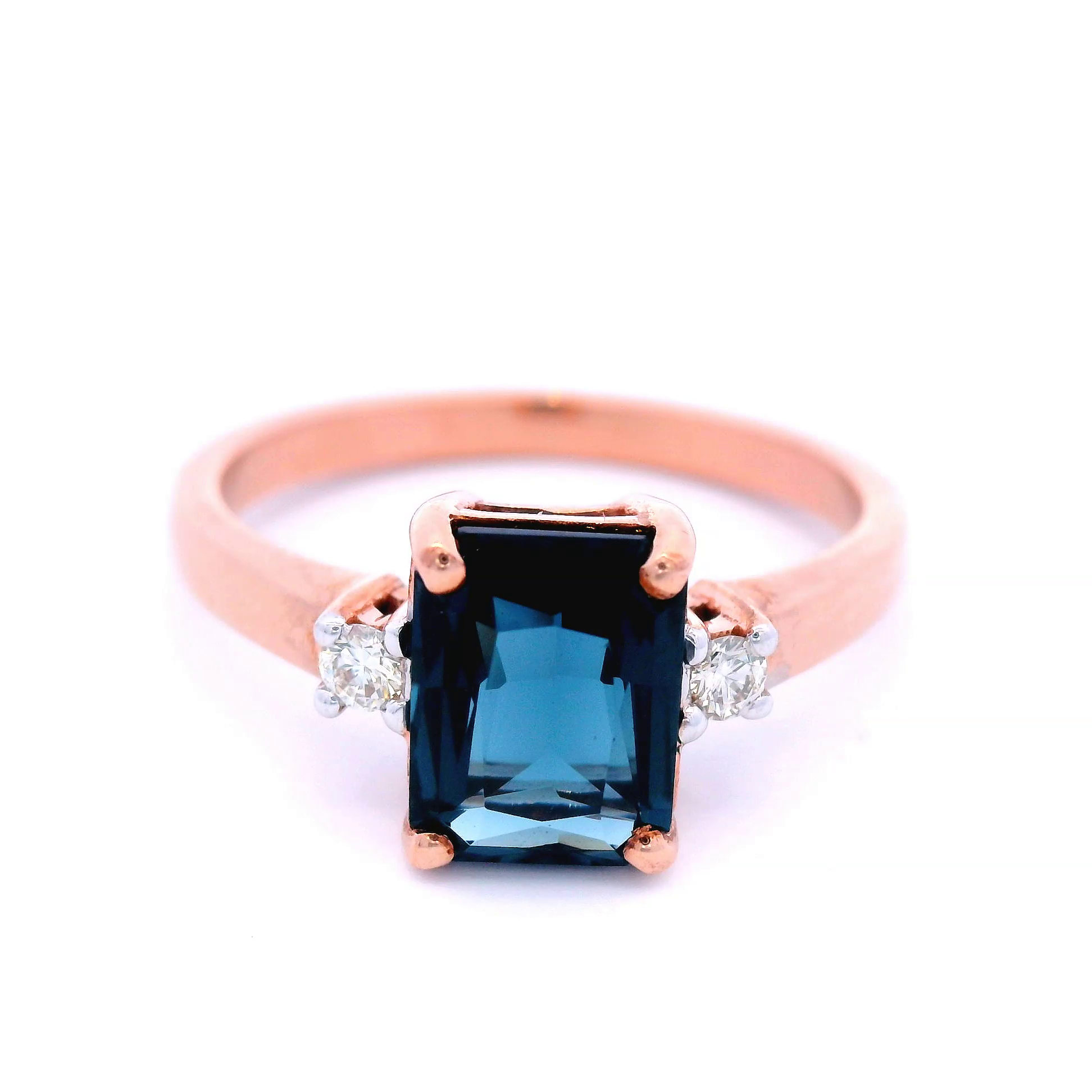 London Blue Topaz and Diamond Ring