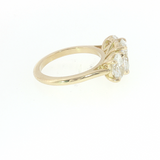 Diamond Trilogy Ring Set in 18k Yellow Gold