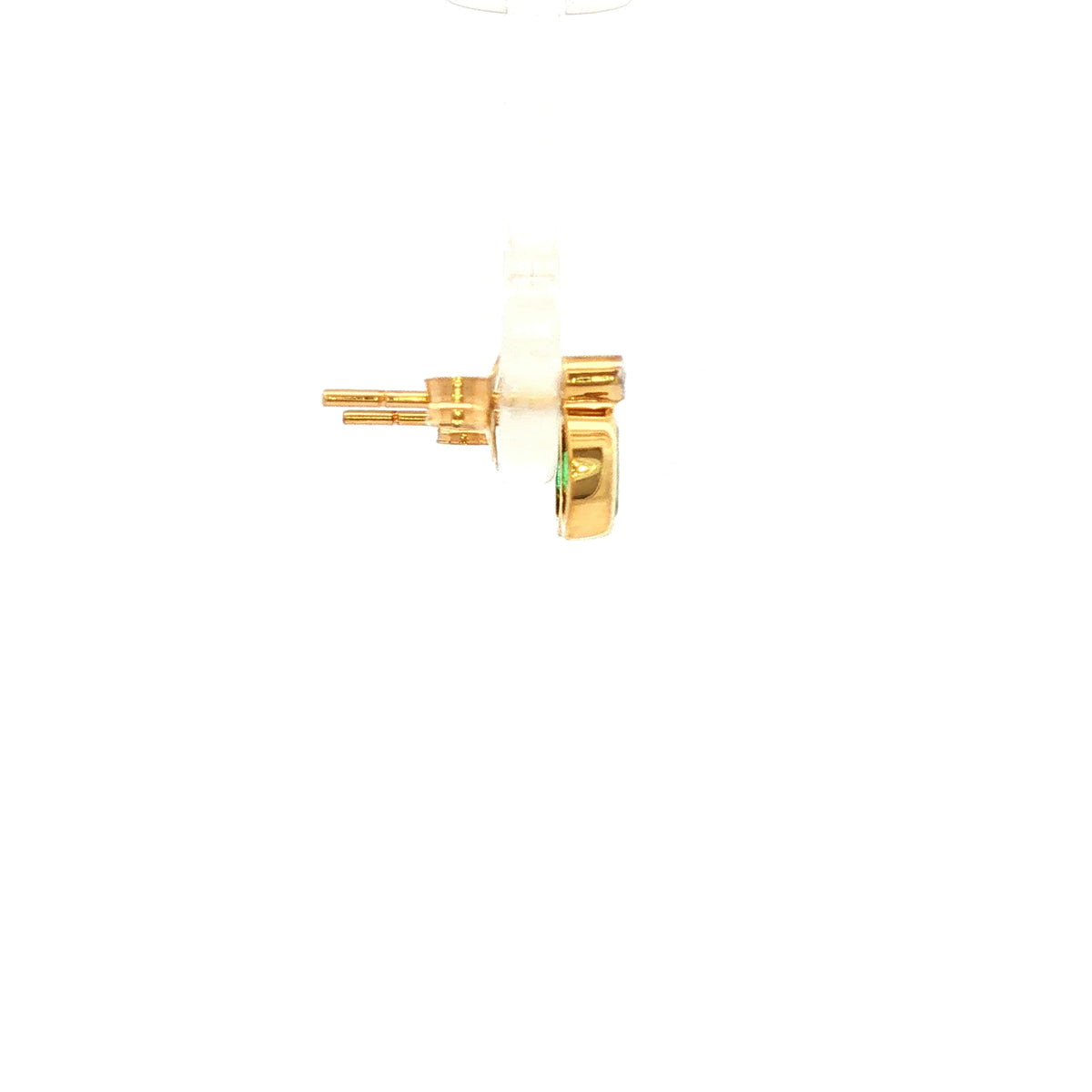 Emerald and Diamond Stud Earrings in Yellow Gold