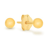 9ct Yellow Gold Round 4mm Ball Stud Earrings