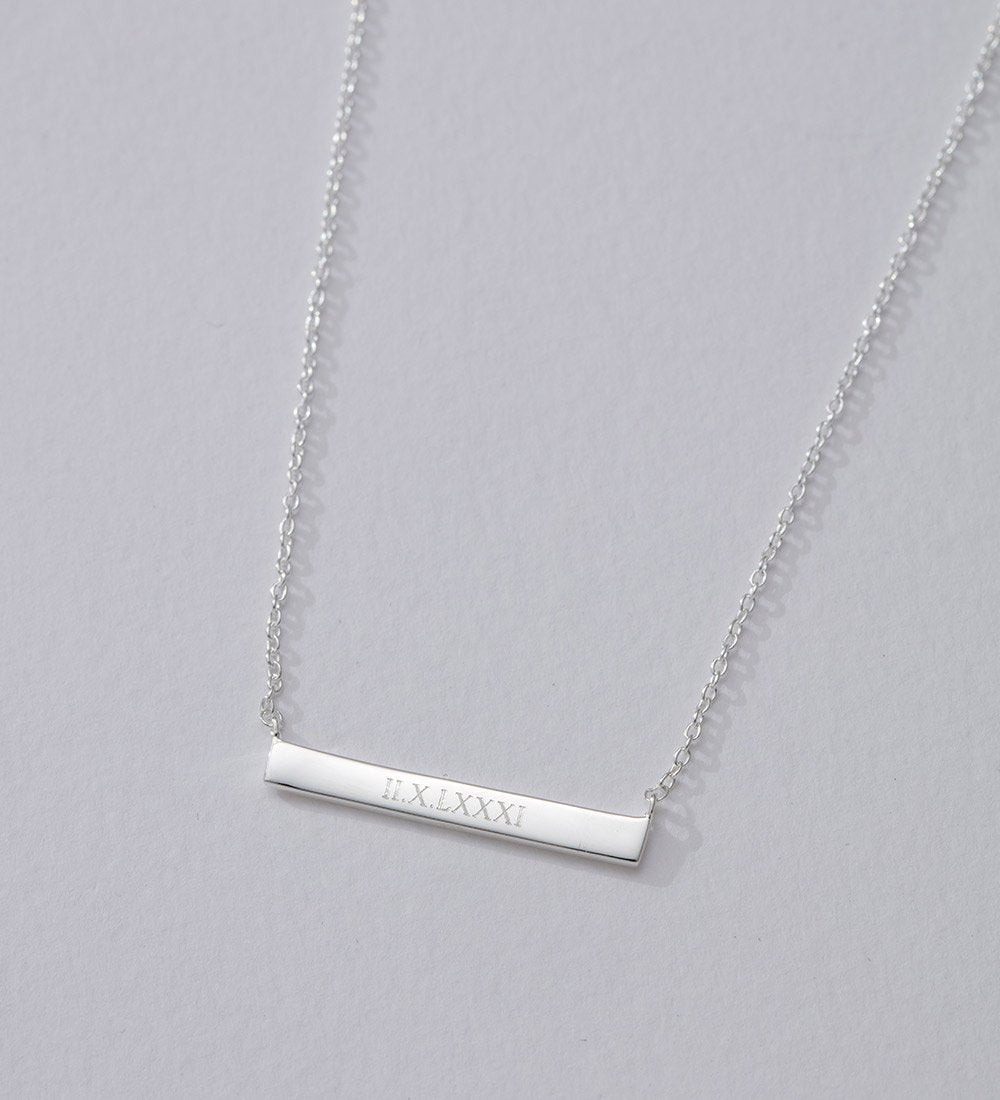 Kirstin Ash Silver Engravable Bar Necklace
