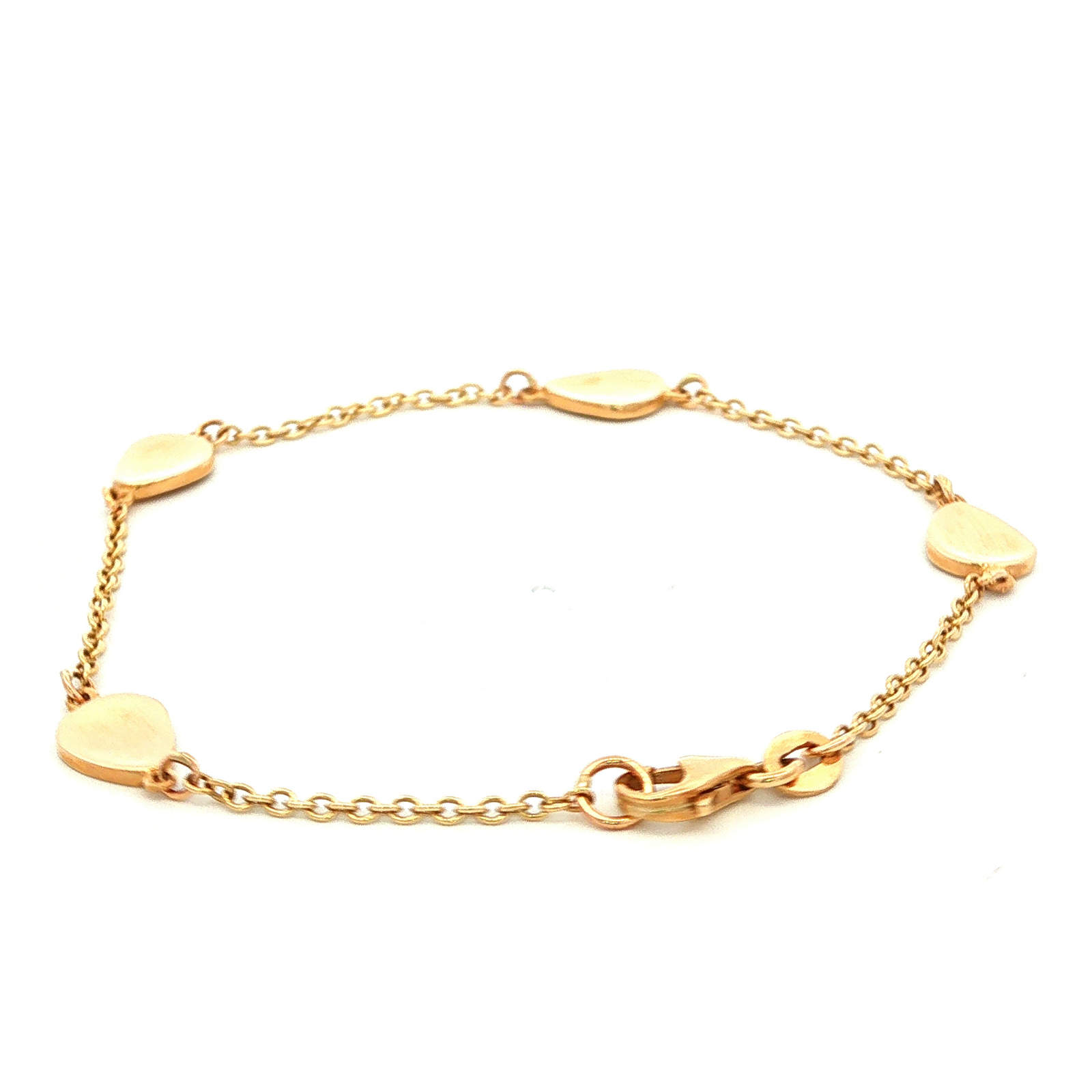 Concave Disc Trace Bracelet in Yellow Gold