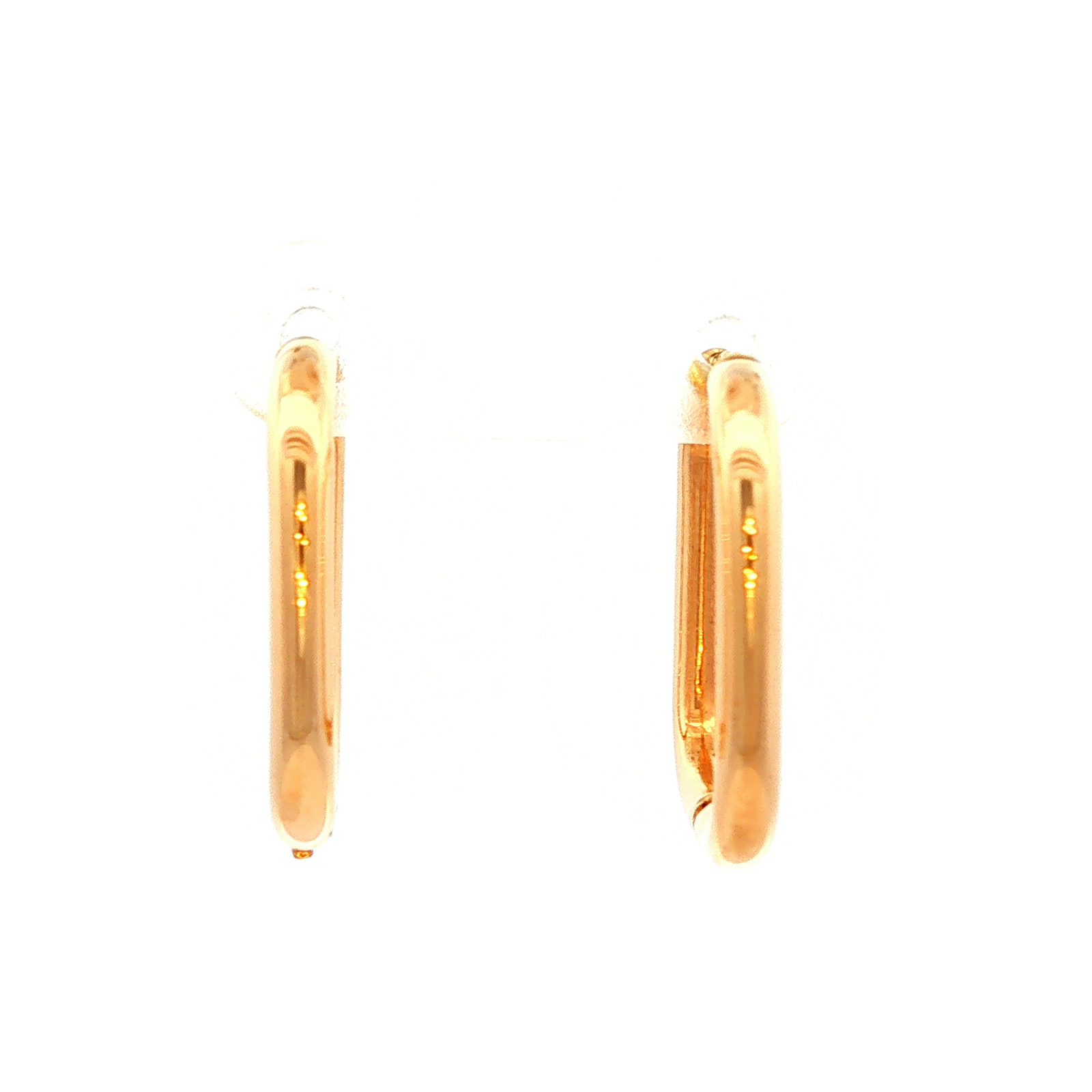 Square Shape Hoop Earrings in Yellow Gold
