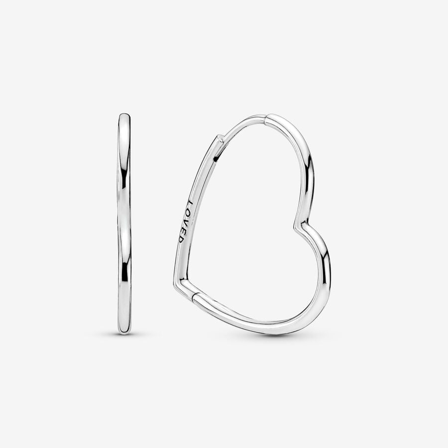 Pandora Asymmetrical Heart Hoop Earrings