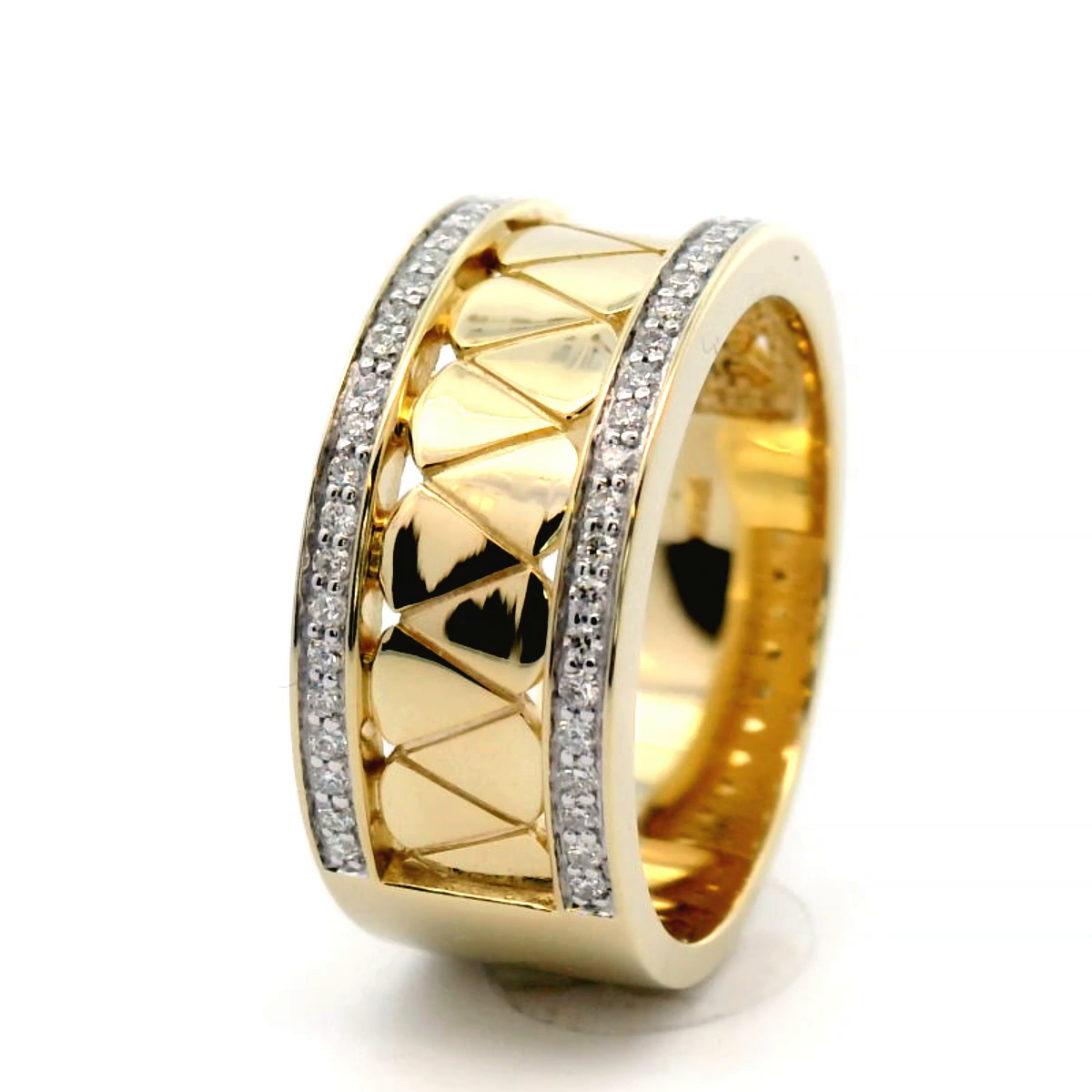 Diamond Band Ring Set in Yellow Gold