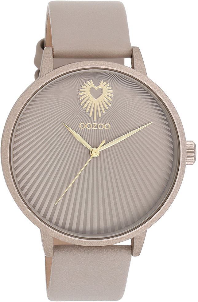 OOZOO Taupe Watch with Leather Strap