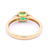 Synthetic Emerald Cushion White Diamond in 9ct Yellow Gold