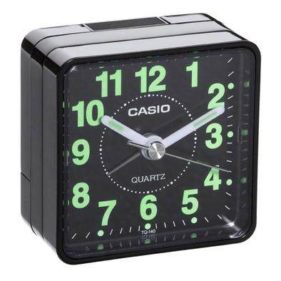 Casio Alarm Clock with Black Case and Dial. Model: TQ-140-1
