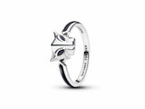 Marvel Black Panther sterling silver ring with black crystal and black enamel