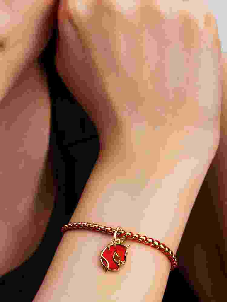 Pandora Red Fire Horse Murano Glass Dangle Charm