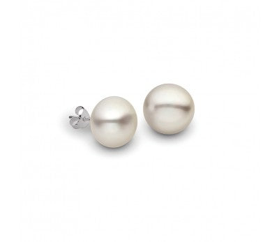 Button Pearl Stud Earrings 8mm