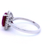 Oval Ruby Set in White Gold Dress Ring