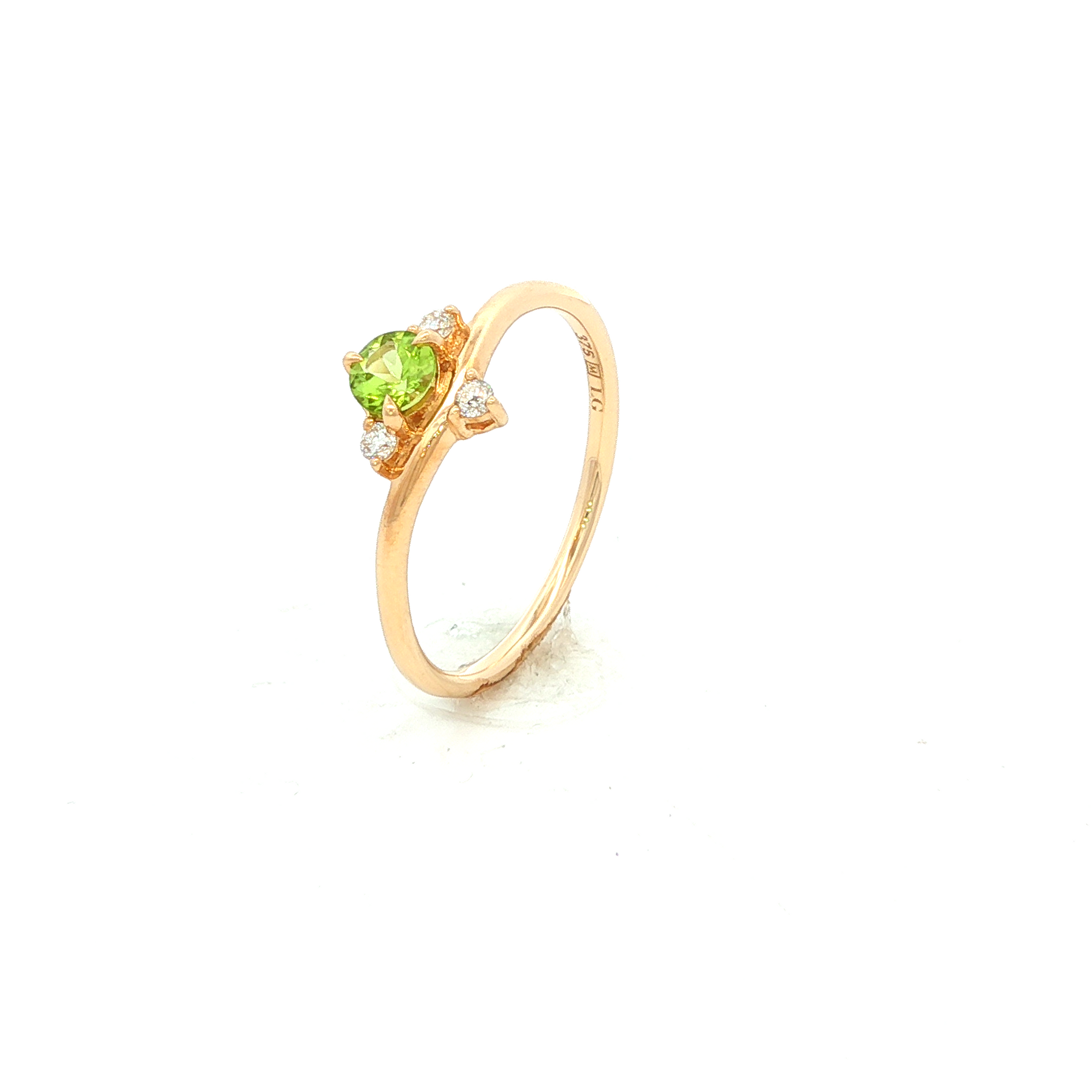 Peridot and Diamond Dress Ring in Yellow Gold