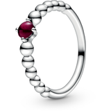 Sterling silver ring with treated dark red topaz - 52
