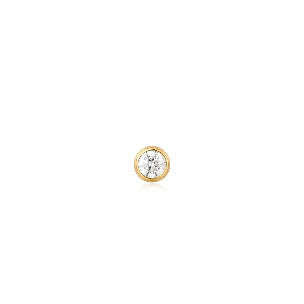 Ania Haie Single Gold Solitaire Cubic Zirconia Barbell
