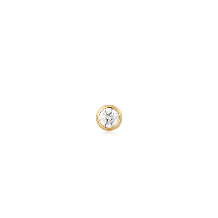 Ania Haie Single Gold Solitaire Cubic Zirconia Barbell