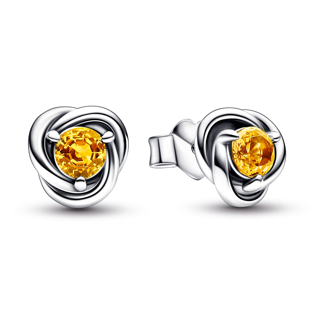 November Honey Eternity Circle Stud Earrings