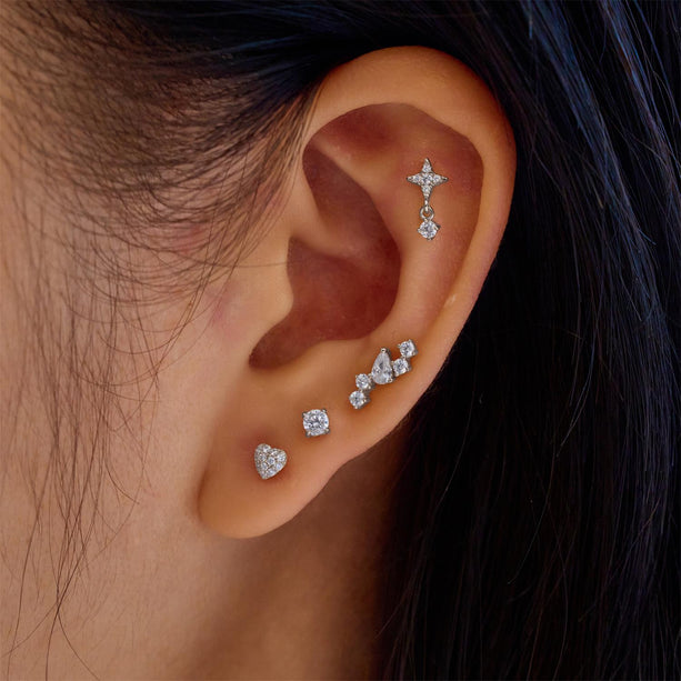 Ania Haie Pave Heart Barbell Single Earring