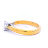 Round Brilliant Cut Diamond Set in 6 Claw Yellow Gold