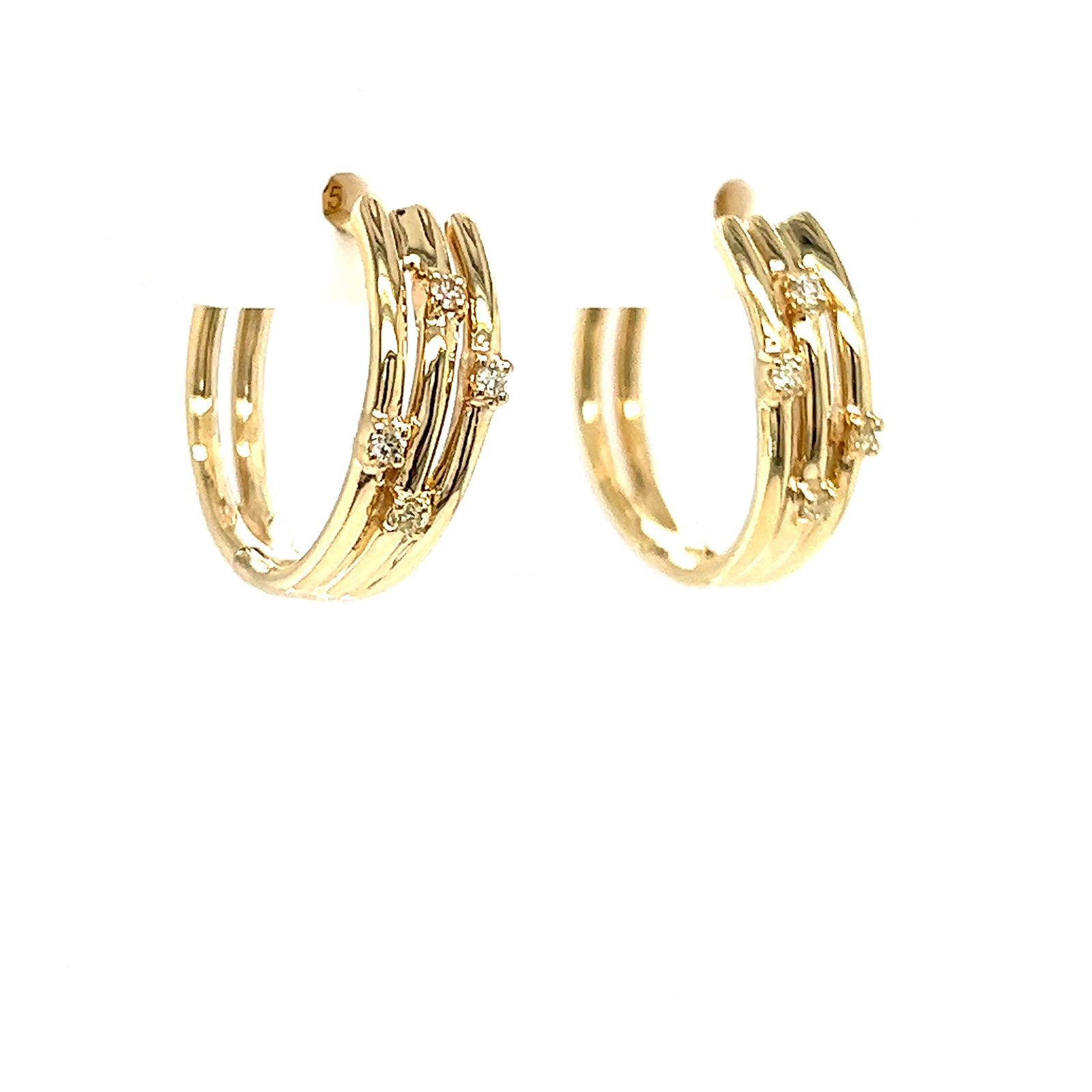 9 Carat Yellow Gold Huggie Diamond Earring