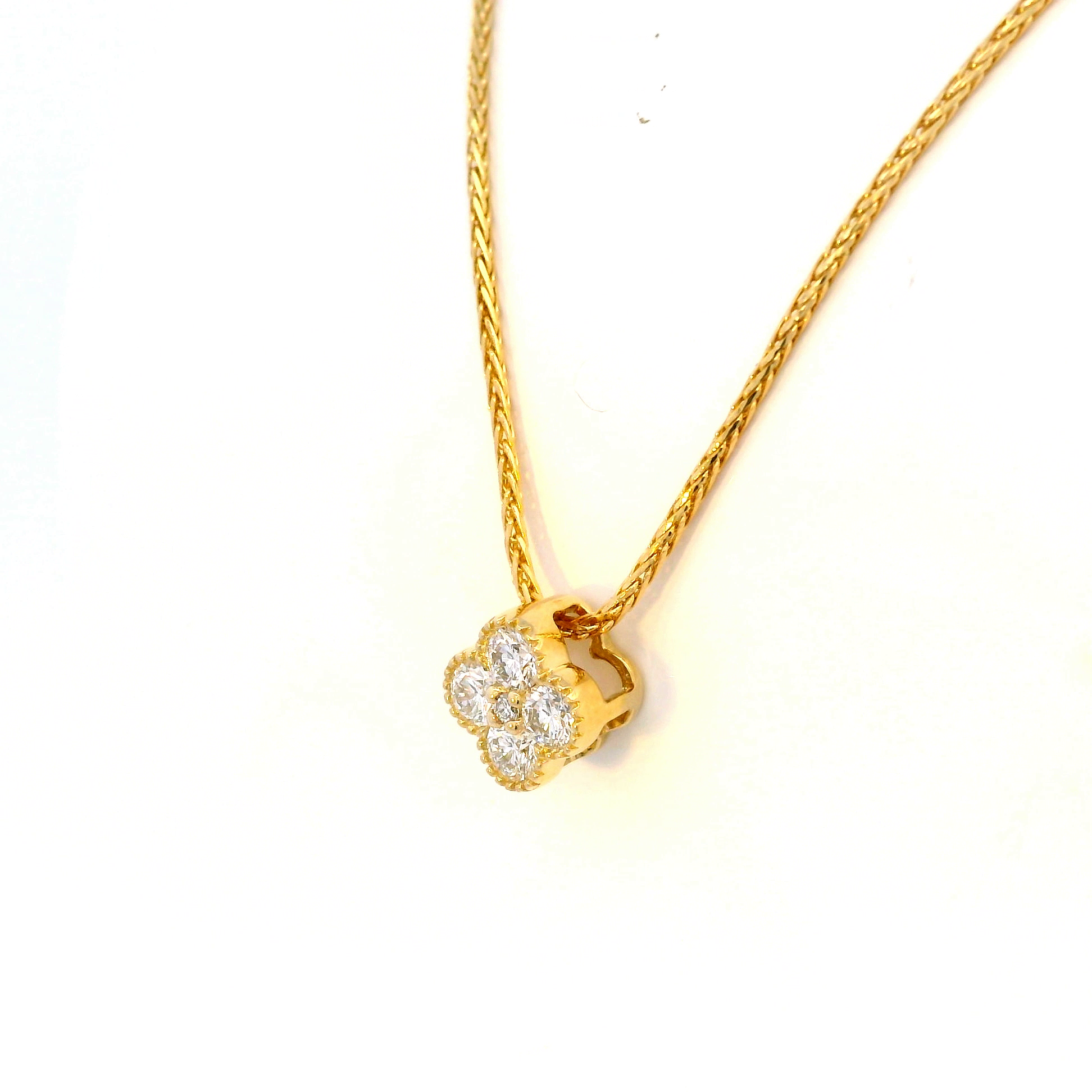 Diamond Set Flower Pendant