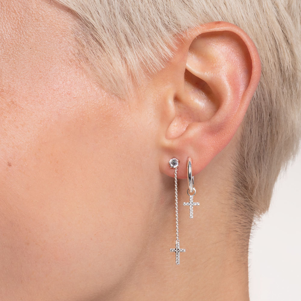 Thomas Sabo Single Hoop Cross Earring